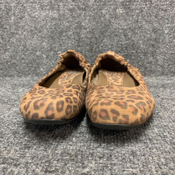 Earthies Ballet Flats Shoes Womens 7.5 Brown Tolo Leather Slip On Animal Leopard - Picture 4 of 14